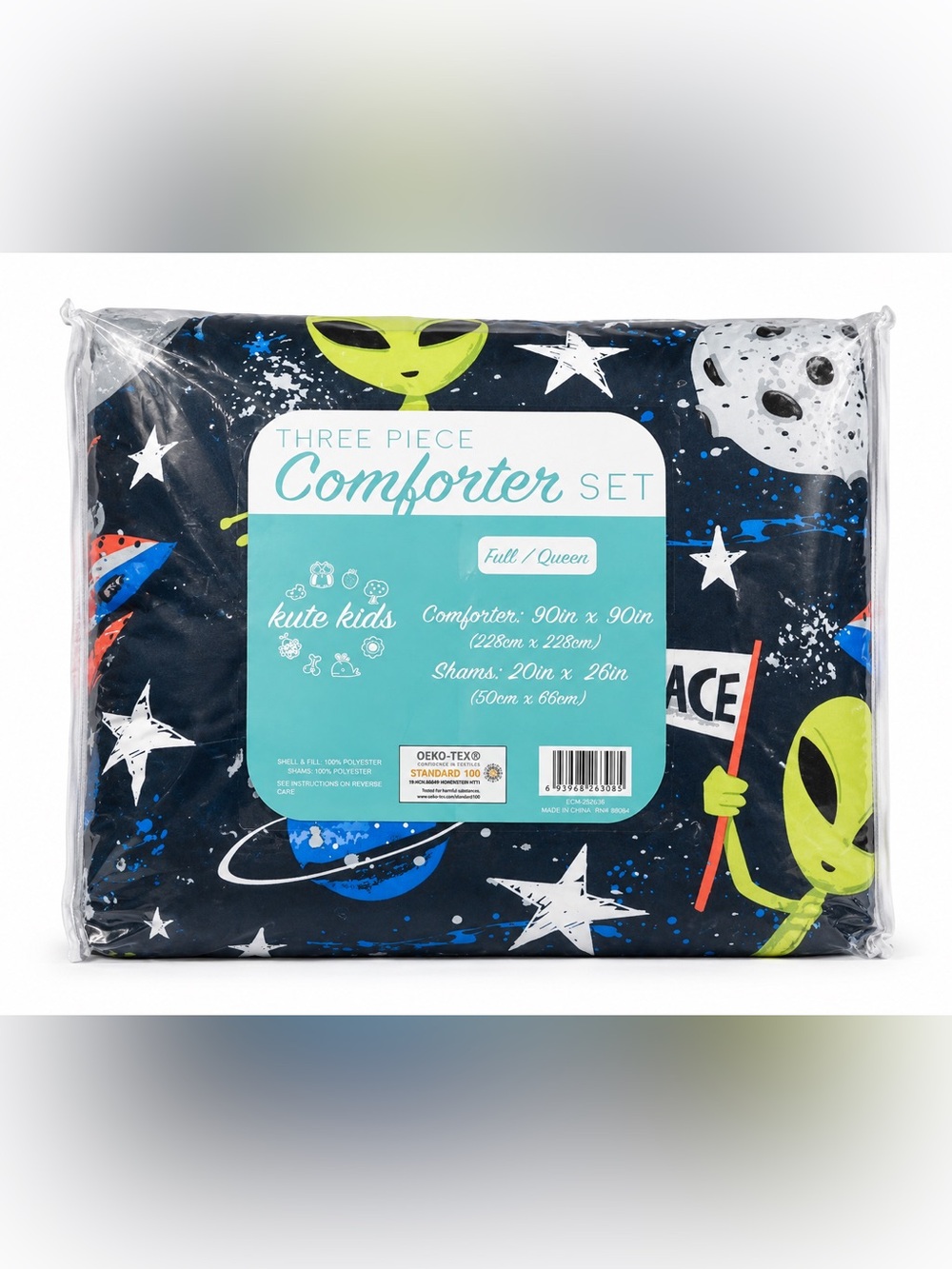 Kute Kids Space Alien 3-Piece Full/Queen Comforter Set NWT